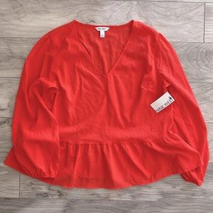 Nine West Flowy Women’s Blouse. Color- Coral. Size L